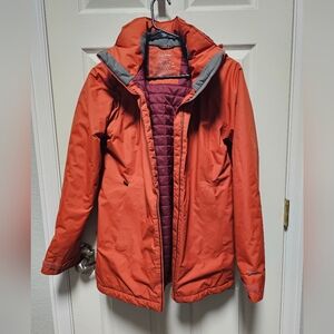 L.L. Bean Women's Orange Wildcat Ski Jacket - Size Small *DAMAGED*